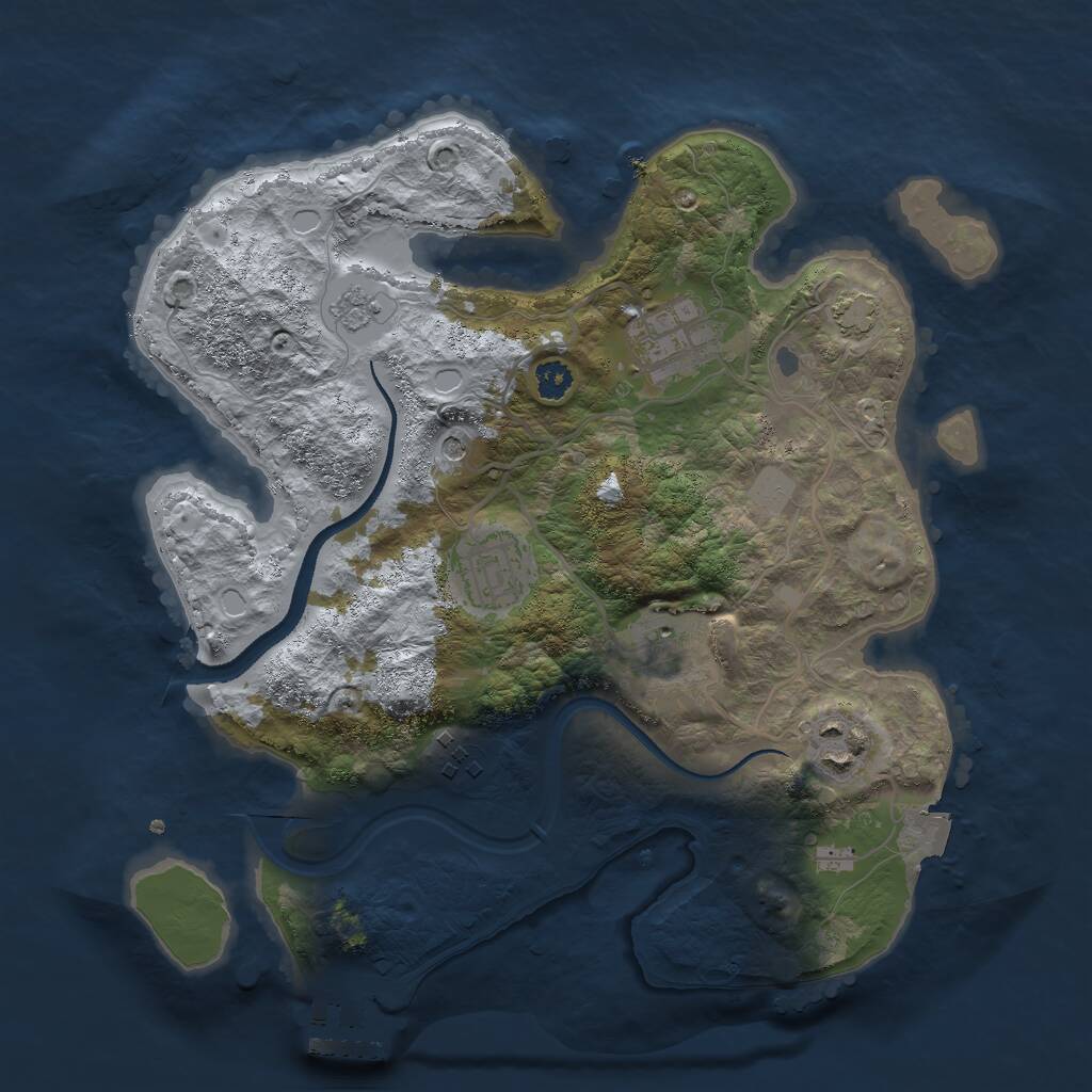Rust Map: Procedural Map, Size: 2900, Seed: 2138607202, 10 Monuments
