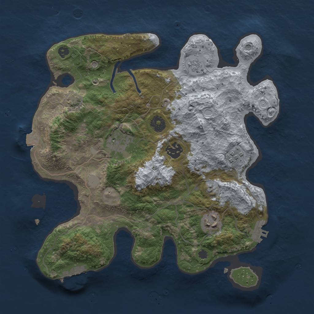 Rust Map: Procedural Map, Size: 3000, Seed: 1529463744, 11 Monuments
