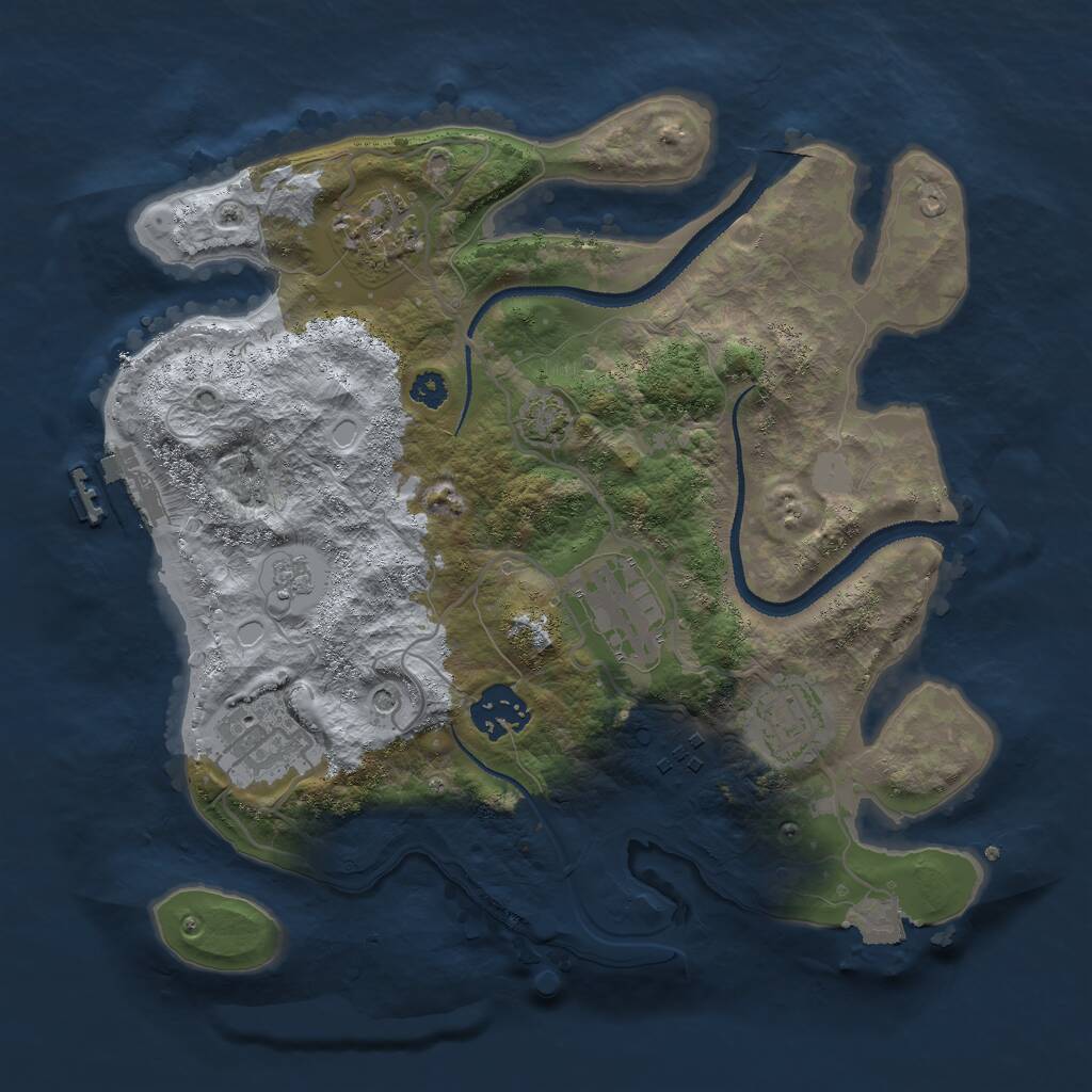 Rust Map: Procedural Map, Size: 3000, Seed: 23718, 11 Monuments