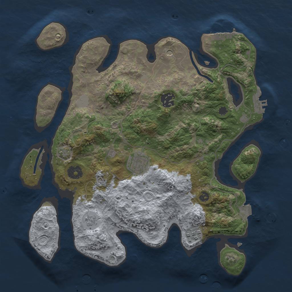 Rust Map: Procedural Map, Size: 3000, Seed: 28551, 11 Monuments