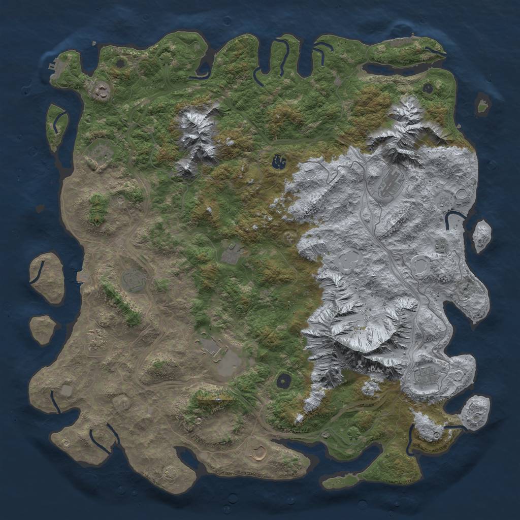 Rust Map: Procedural Map, Size: 5400, Seed: 214748364, 19 Monuments
