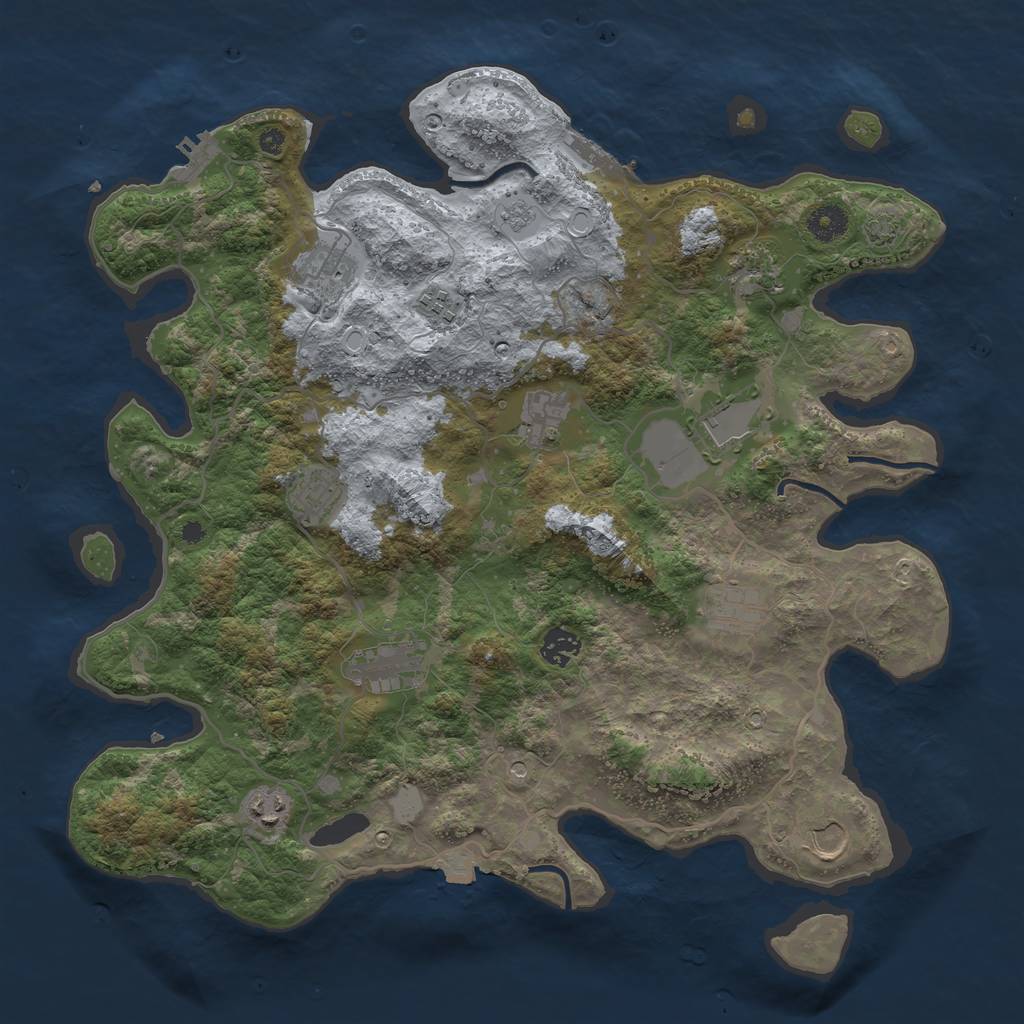 Rust Map: Procedural Map, Size: 4000, Seed: 431754213, 19 Monuments