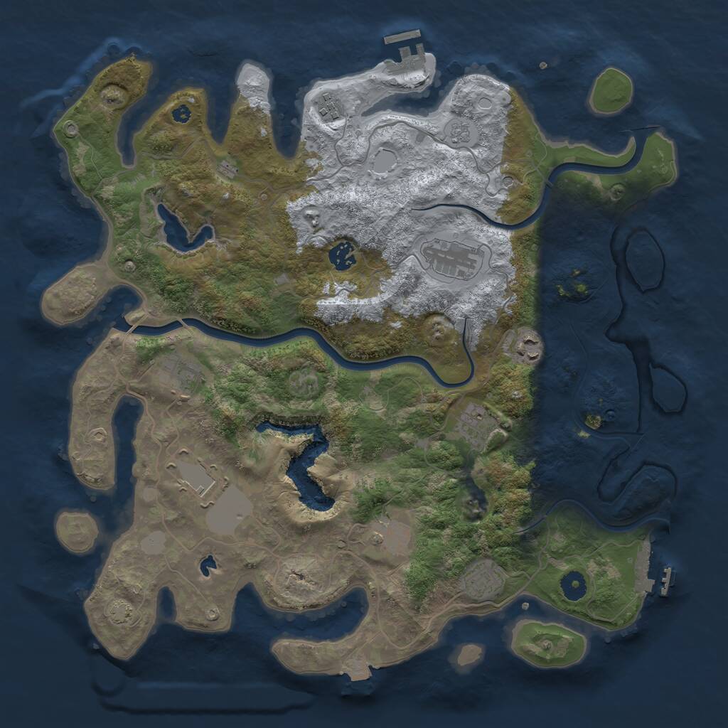 Rust Map: Procedural Map, Size: 4000, Seed: 756910962, 15 Monuments