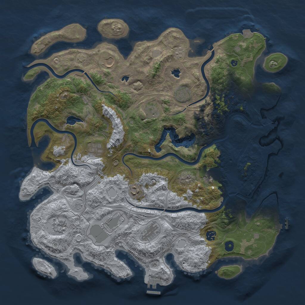 Rust Map: Procedural Map, Size: 4500, Seed: 30279, 17 Monuments