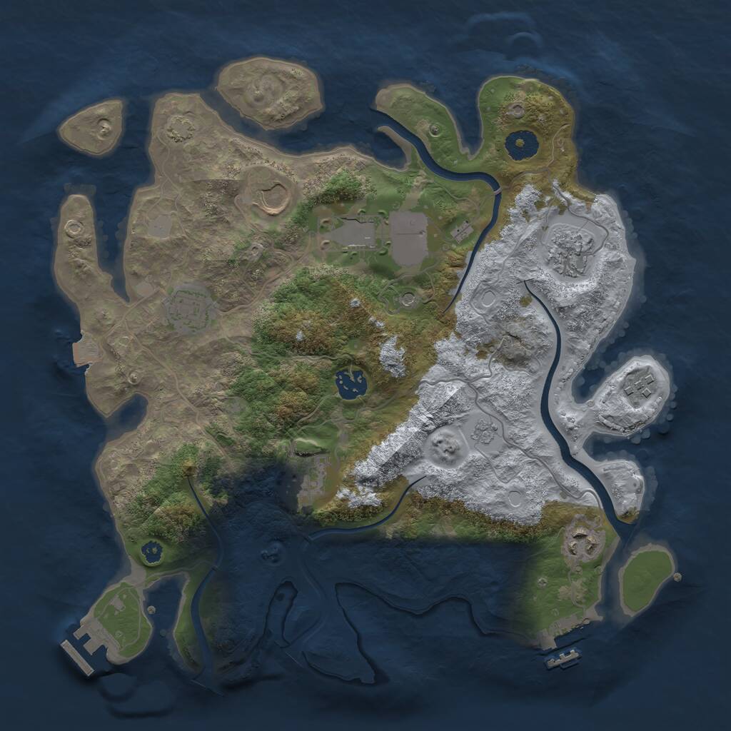 Rust Map: Procedural Map, Size: 3500, Seed: 1117711612, 14 Monuments