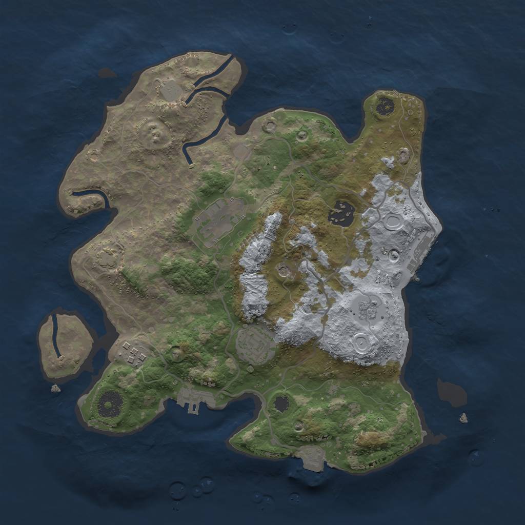 Rust Map: Procedural Map, Size: 3000, Seed: 246247, 12 Monuments