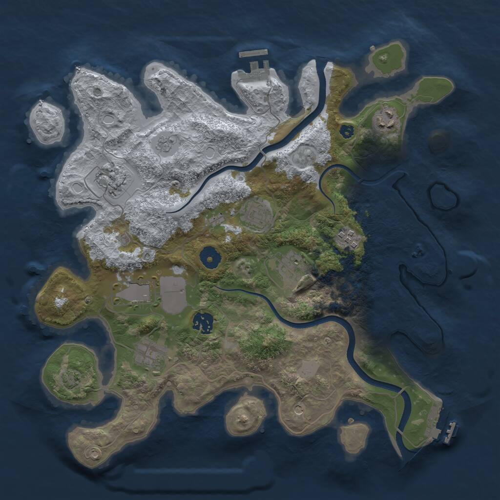 Rust Map: Procedural Map, Size: 3500, Seed: 119053112, 14 Monuments