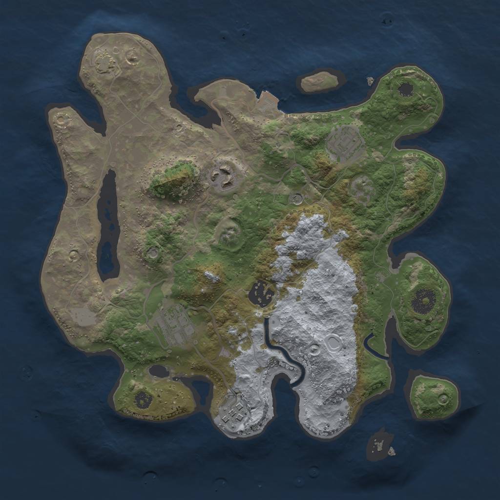 Rust Map: Procedural Map, Size: 3000, Seed: 283174430, 10 Monuments