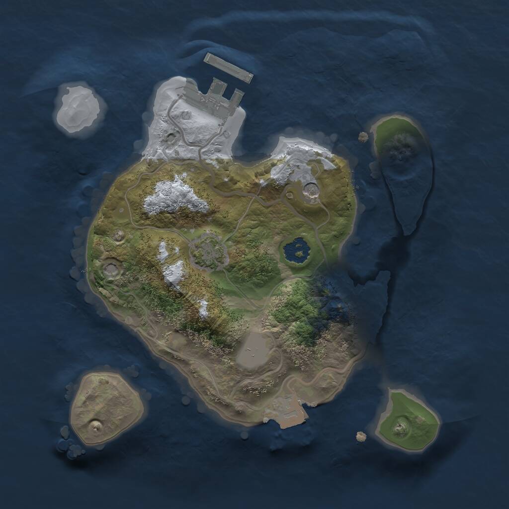 Rust Map: Procedural Map, Size: 2000, Seed: 1114328078, 4 Monuments