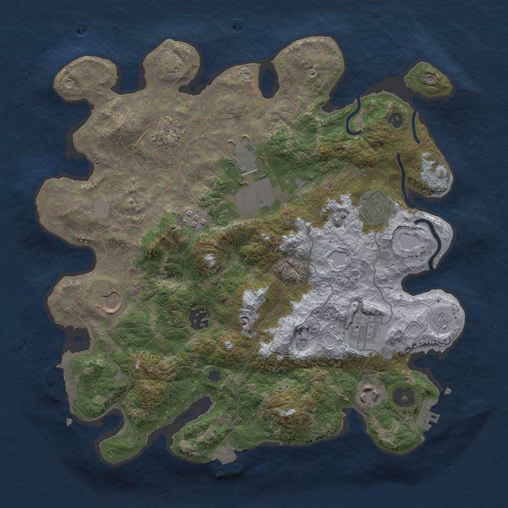 Rust Map: Procedural Map, Size: 3500, Seed: 15810508, 16 Monuments