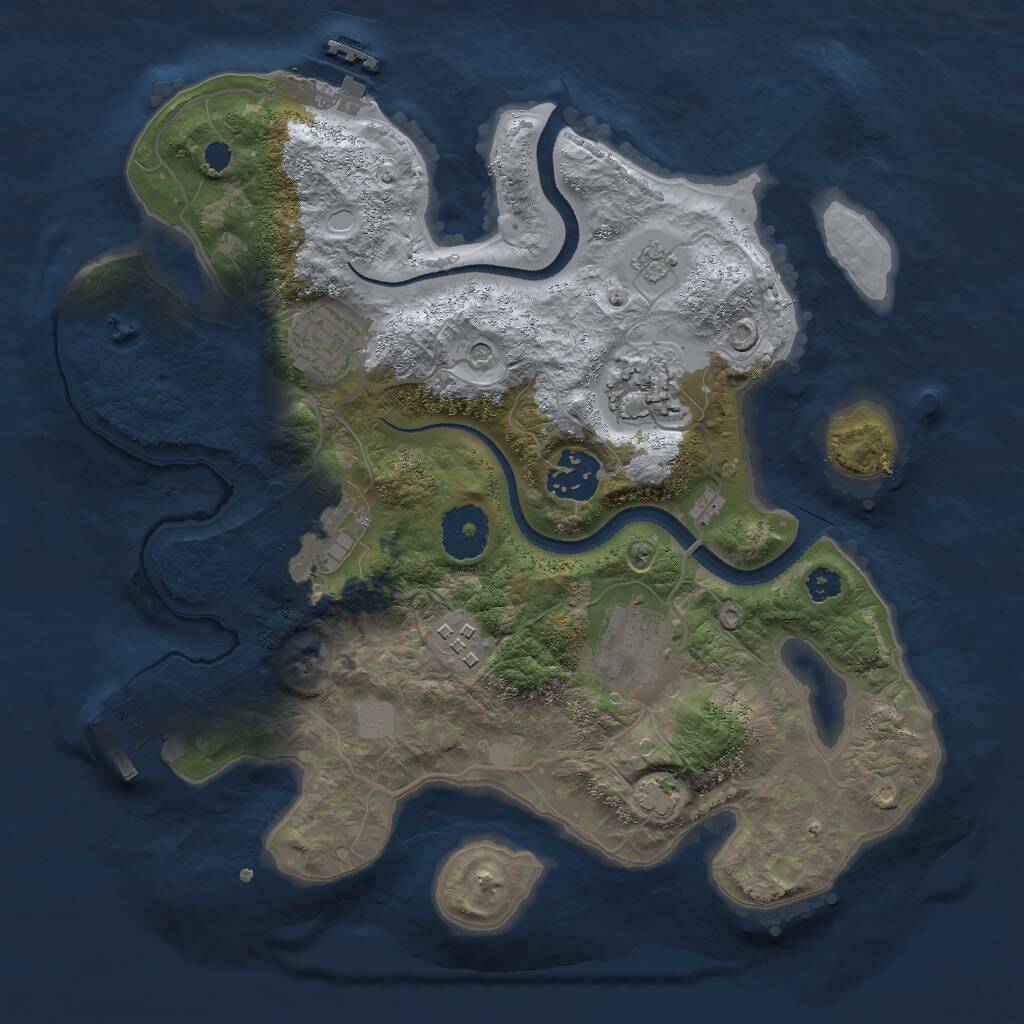 Rust Map: Procedural Map, Size: 3000, Seed: 716054914, 12 Monuments