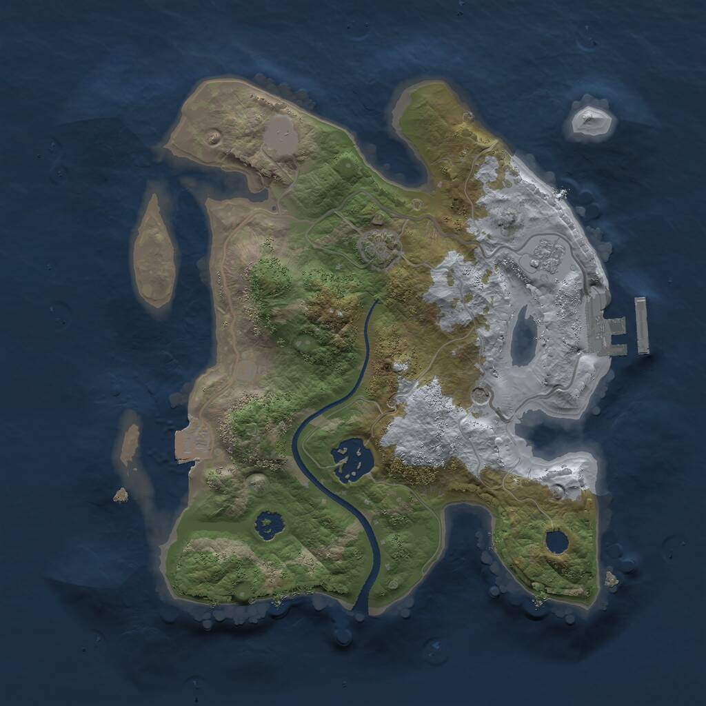 Rust Map: Procedural Map, Size: 2500, Seed: 489044299, 6 Monuments