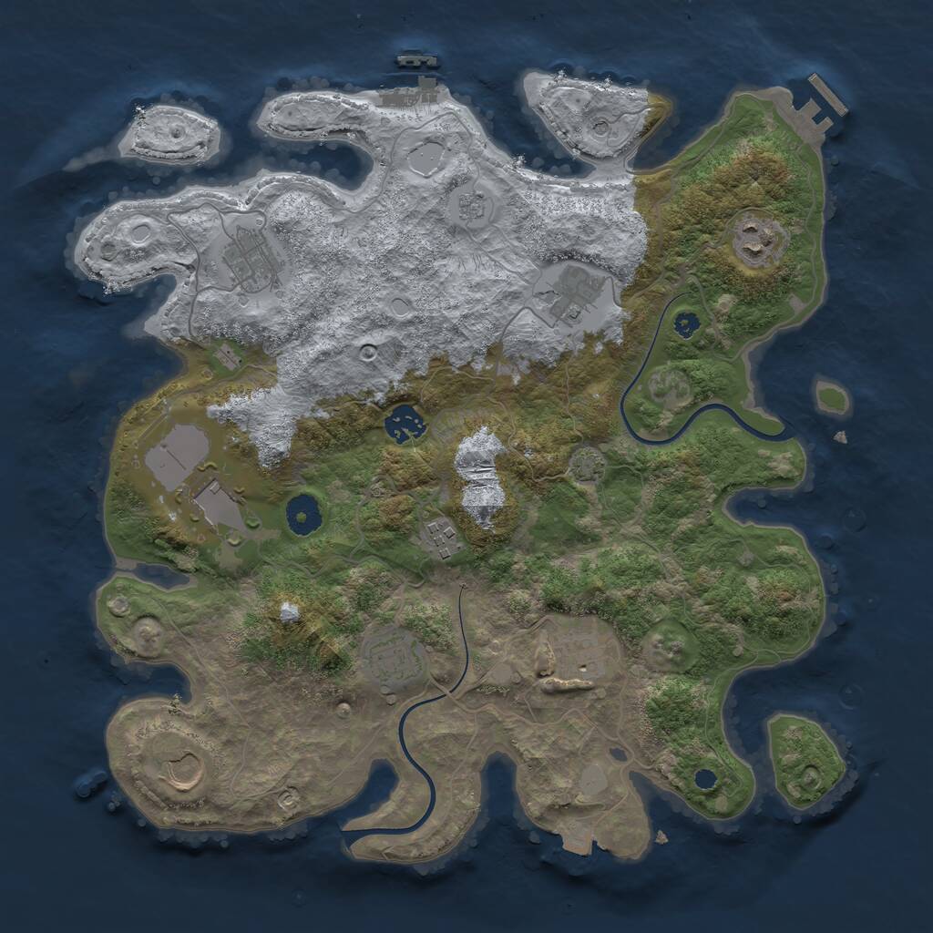 Rust Map: Procedural Map, Size: 3700, Seed: 1798277154, 15 Monuments