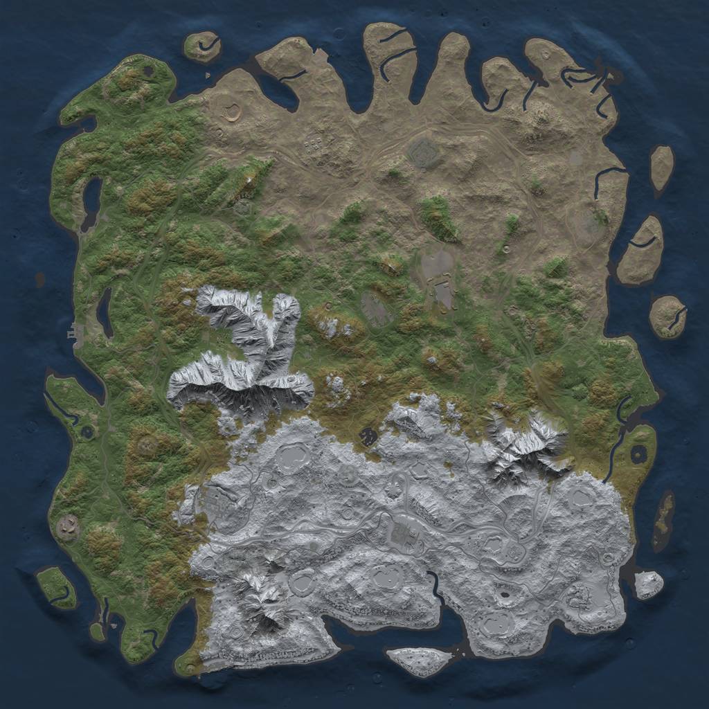 Rust Map: Procedural Map, Size: 6000, Seed: 122650976, 19 Monuments