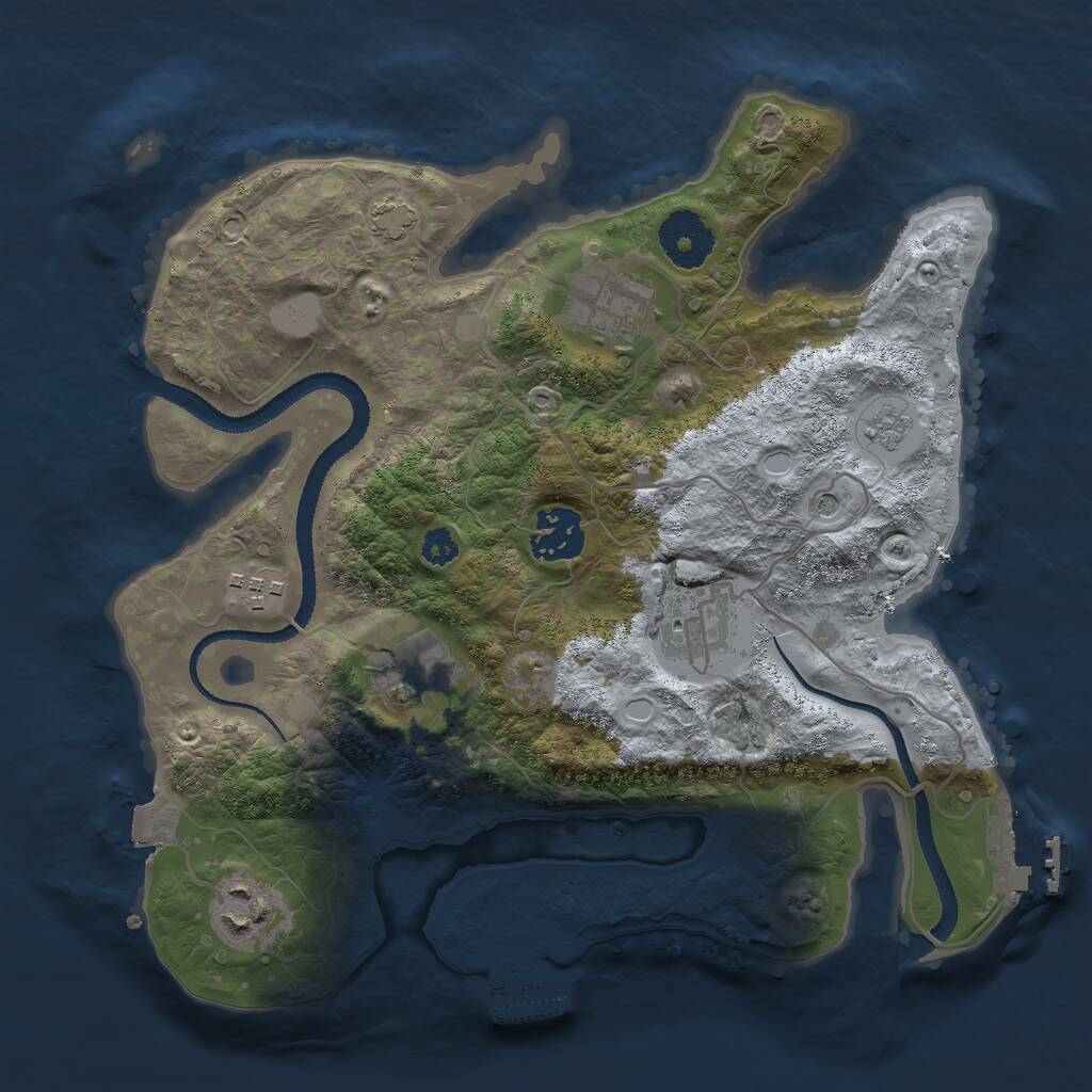 Rust Map: Procedural Map, Size: 3000, Seed: 1742288063, 12 Monuments