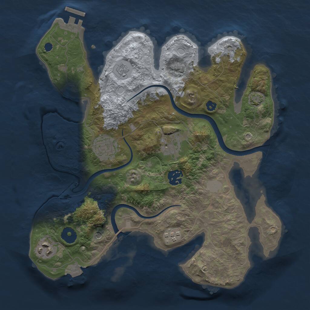 Rust Map: Procedural Map, Size: 3000, Seed: 1508713438, 10 Monuments