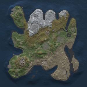 Thumbnail Rust Map: Procedural Map, Size: 3000, Seed: 1508713438, 13 Monuments