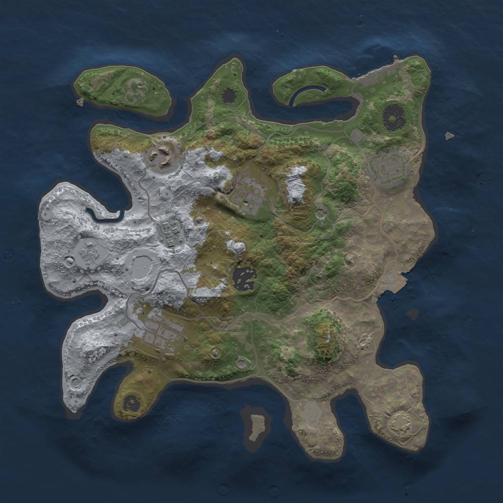 Rust Map: Procedural Map, Size: 3000, Seed: 1448788457, 13 Monuments