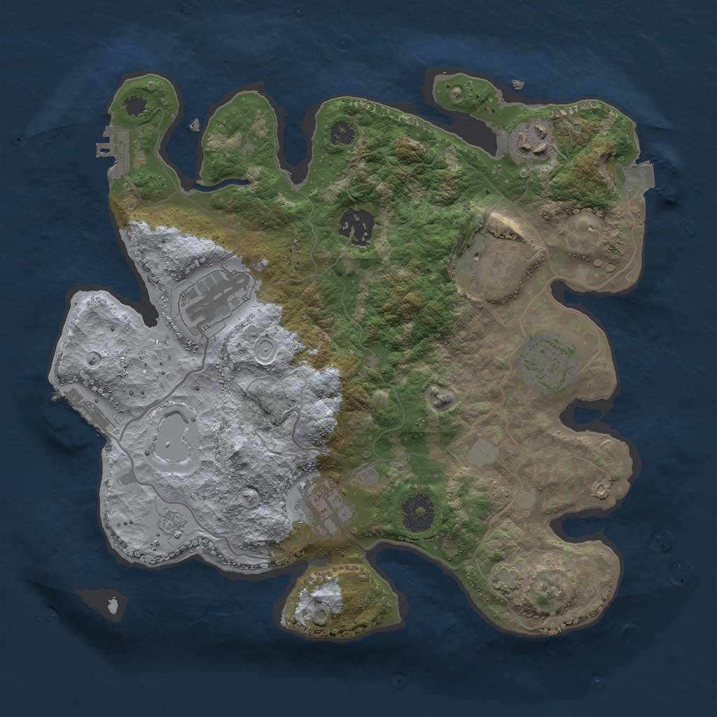 Rust Map: Procedural Map, Size: 3000, Seed: 802543547, 13 Monuments