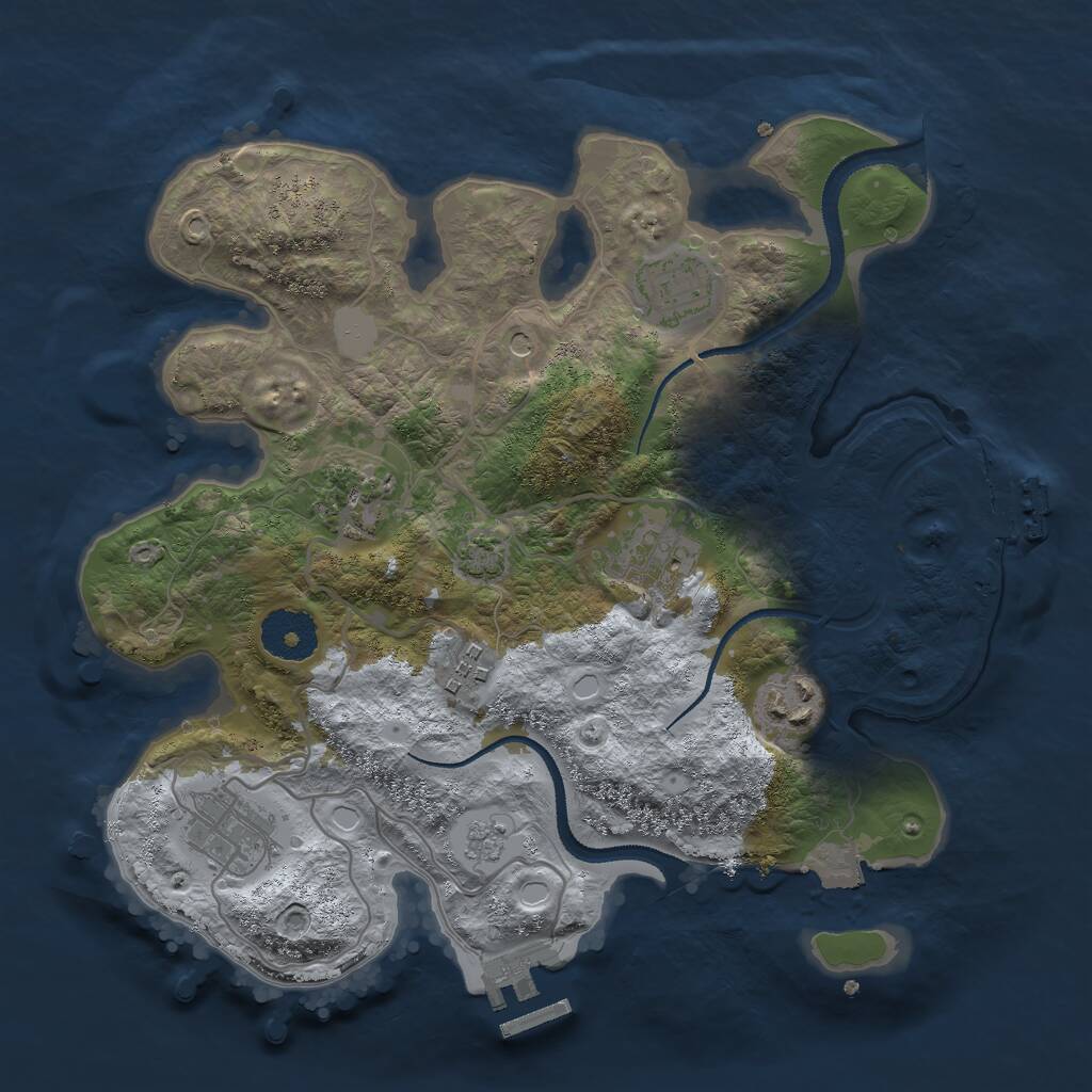 Rust Map: Procedural Map, Size: 3000, Seed: 10070, 12 Monuments