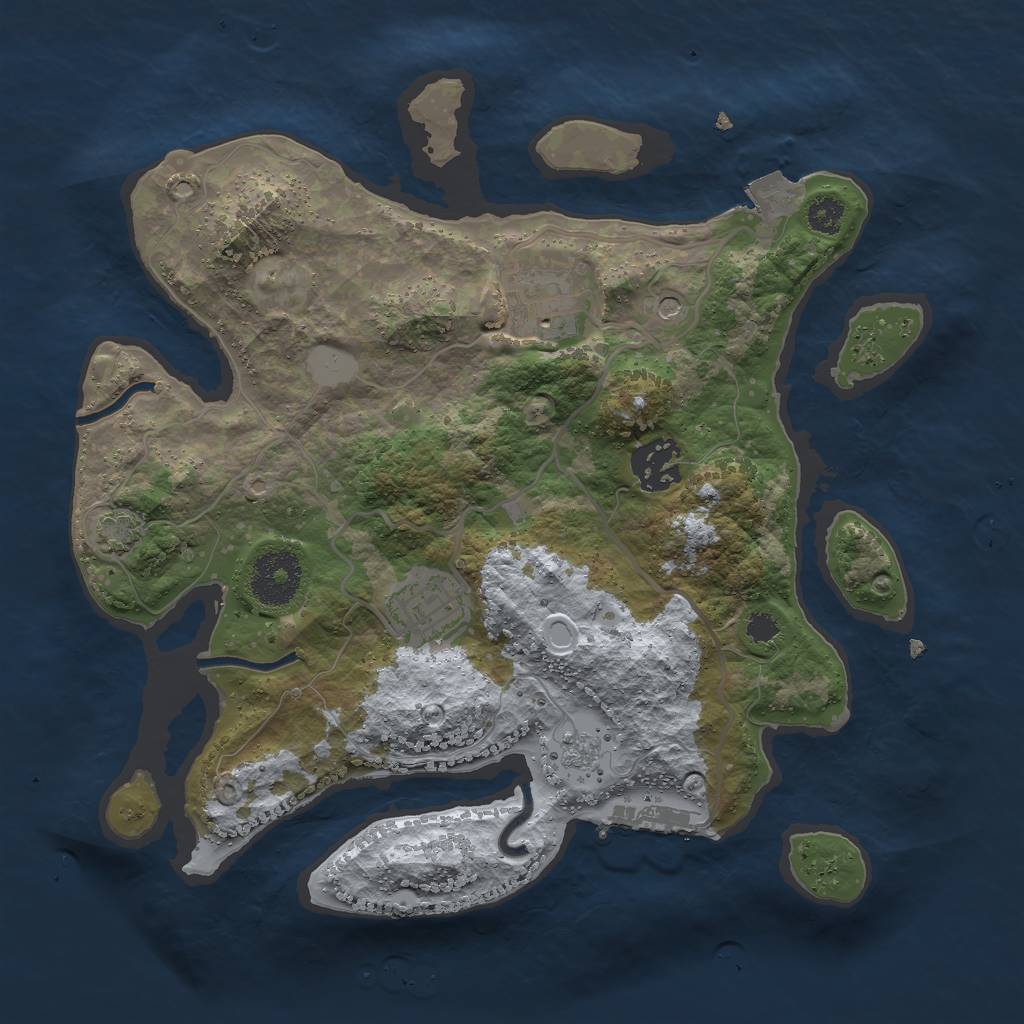 Rust Map: Procedural Map, Size: 2900, Seed: 1629471116, 10 Monuments