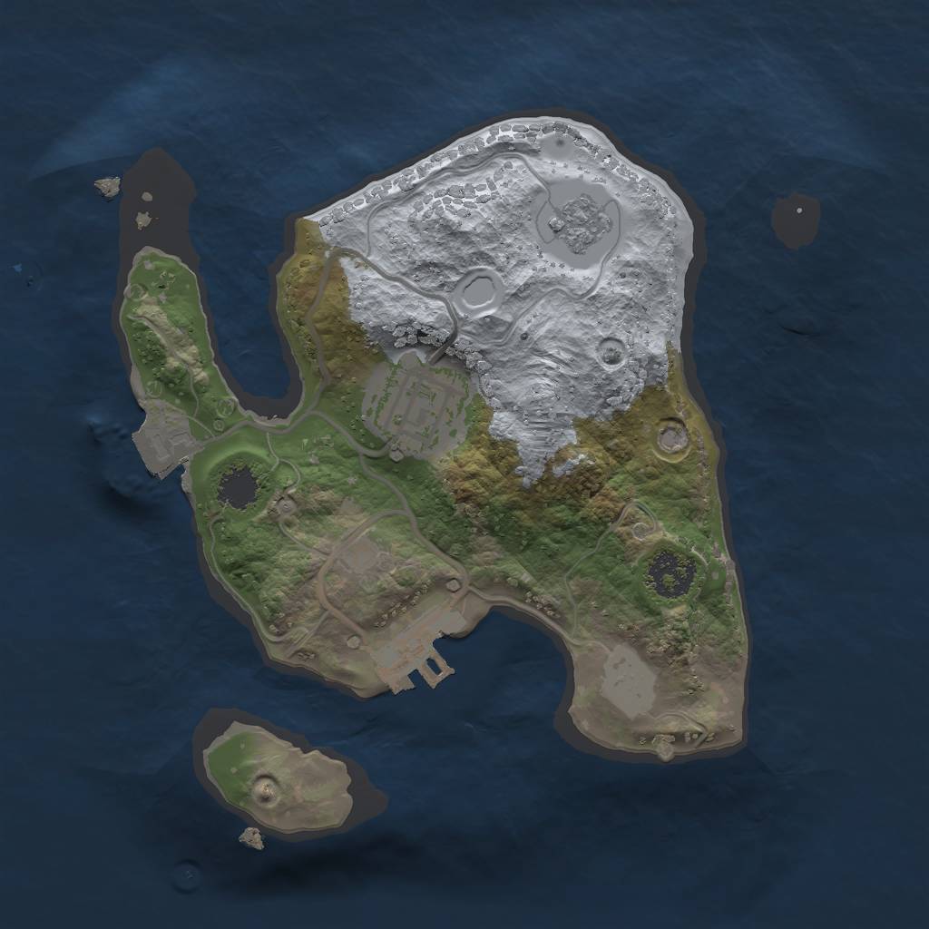 Rust Map: Procedural Map, Size: 2000, Seed: 1539383602, 6 Monuments