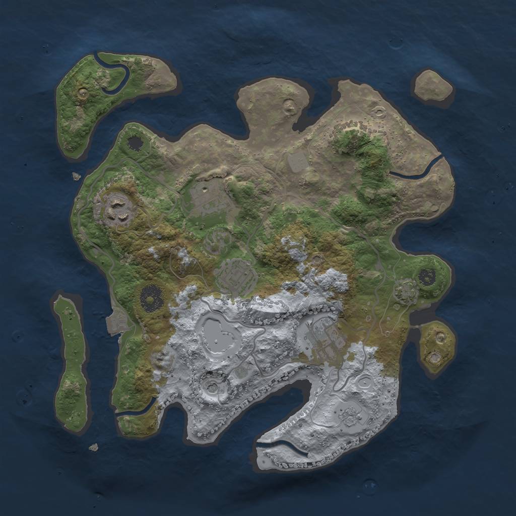 Rust Map: Procedural Map, Size: 3000, Seed: 162602, 10 Monuments