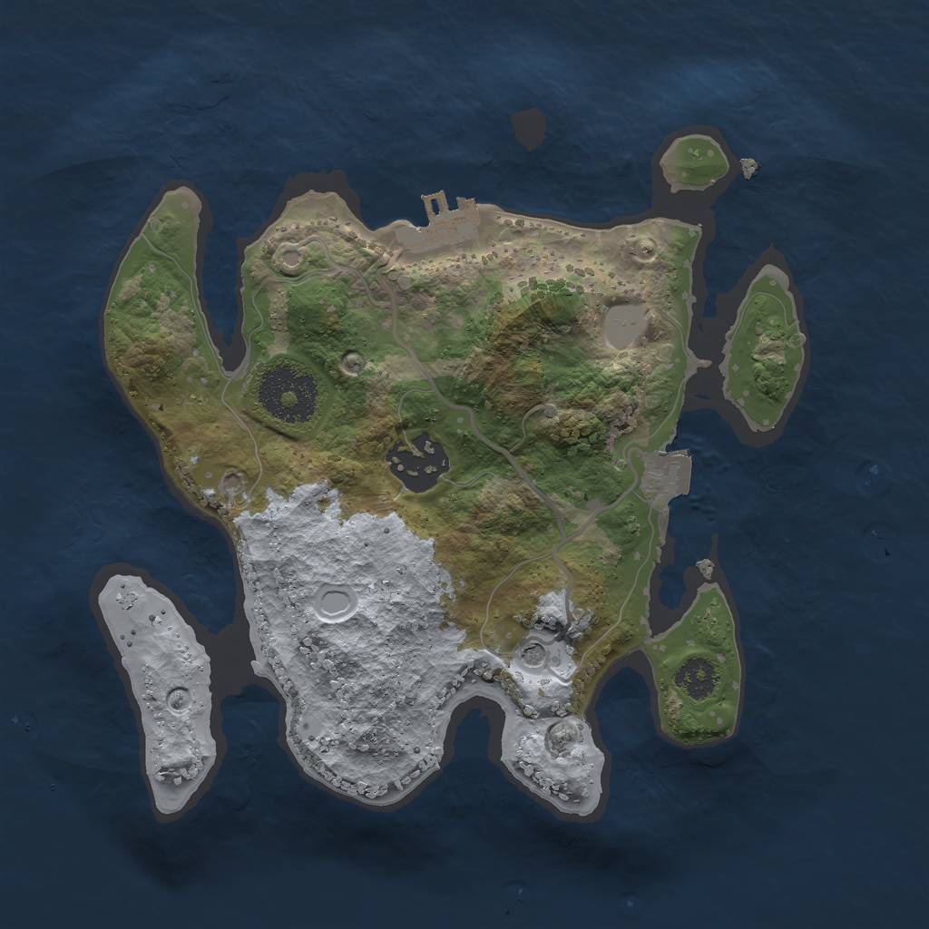 Rust Map: Procedural Map, Size: 2400, Seed: 3, 6 Monuments