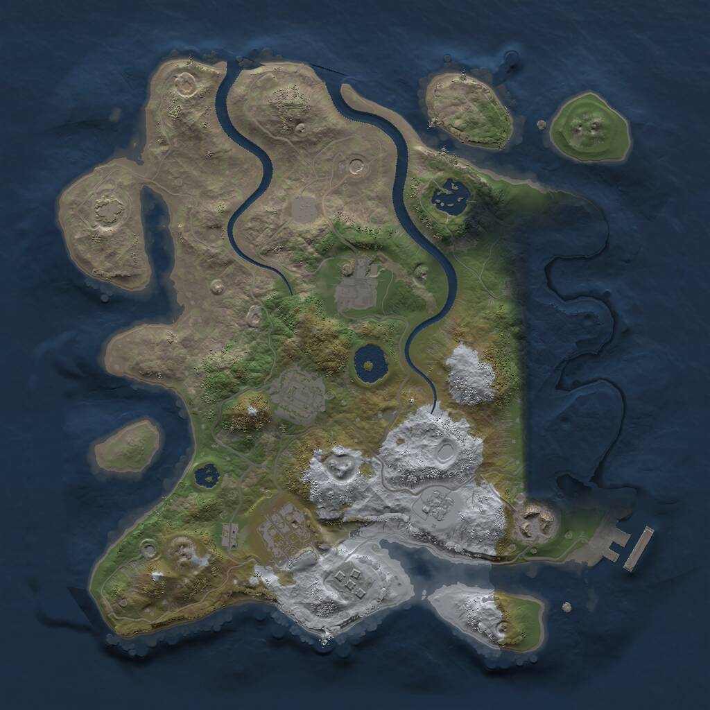 Rust Map: Procedural Map, Size: 3000, Seed: 1868044276, 11 Monuments