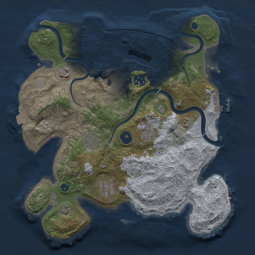 Rust Map: Procedural Map, Size: 3200, Seed: 416508517, 13 Monuments