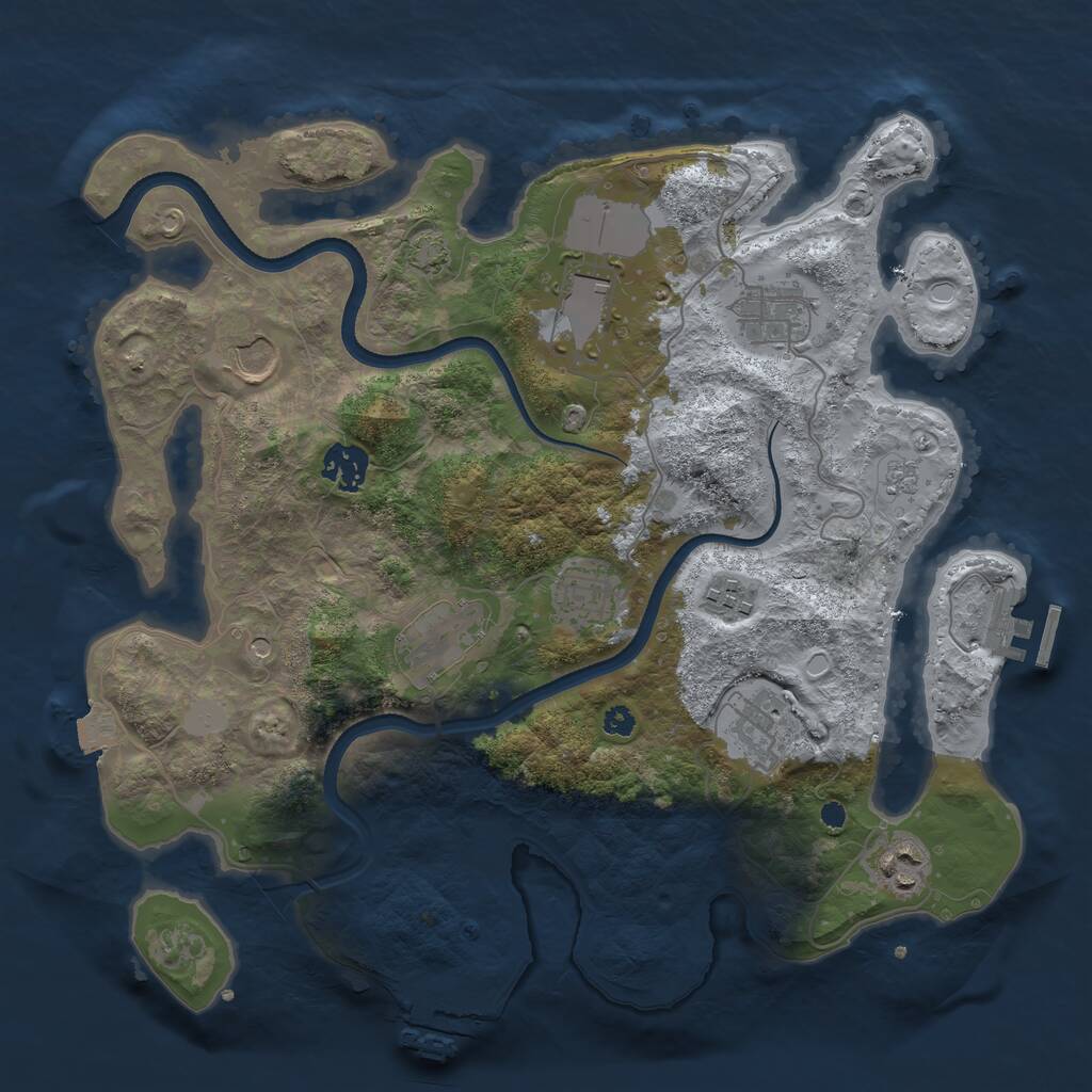 Rust Map: Procedural Map, Size: 3500, Seed: 356345, 15 Monuments