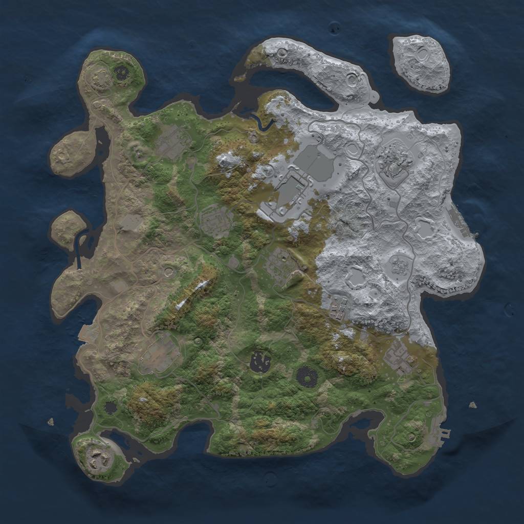 Rust Map: Procedural Map, Size: 3625, Seed: 899978, 18 Monuments