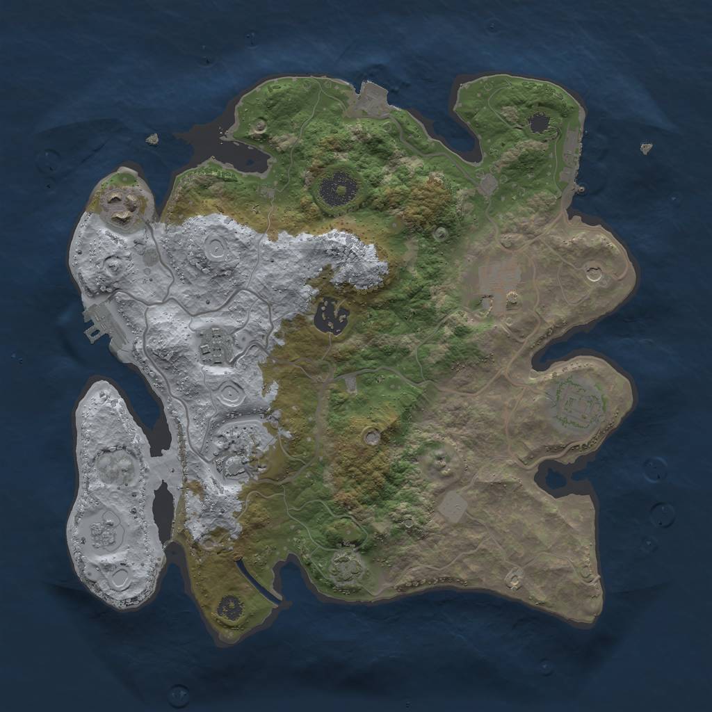 Rust Map: Procedural Map, Size: 3000, Seed: 23545, 14 Monuments