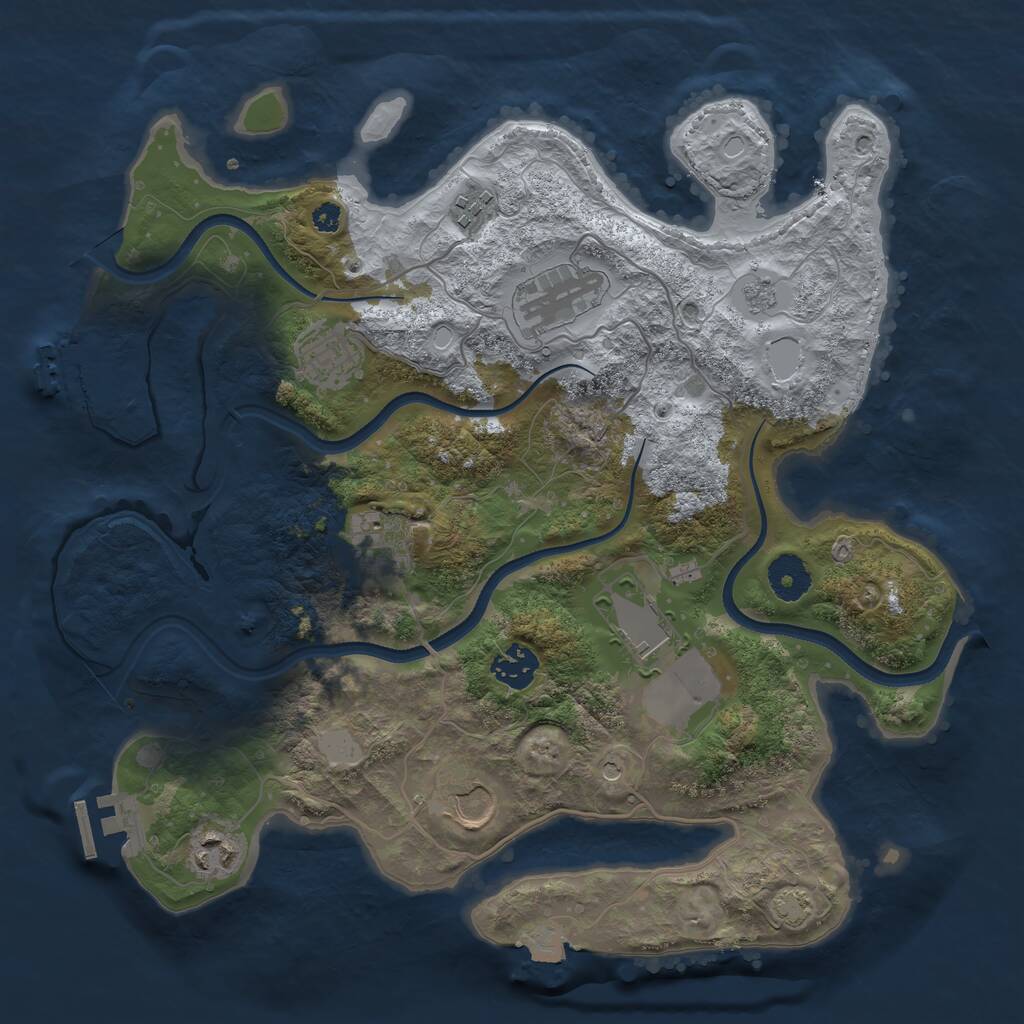 Rust Map: Procedural Map, Size: 3500, Seed: 634524, 14 Monuments