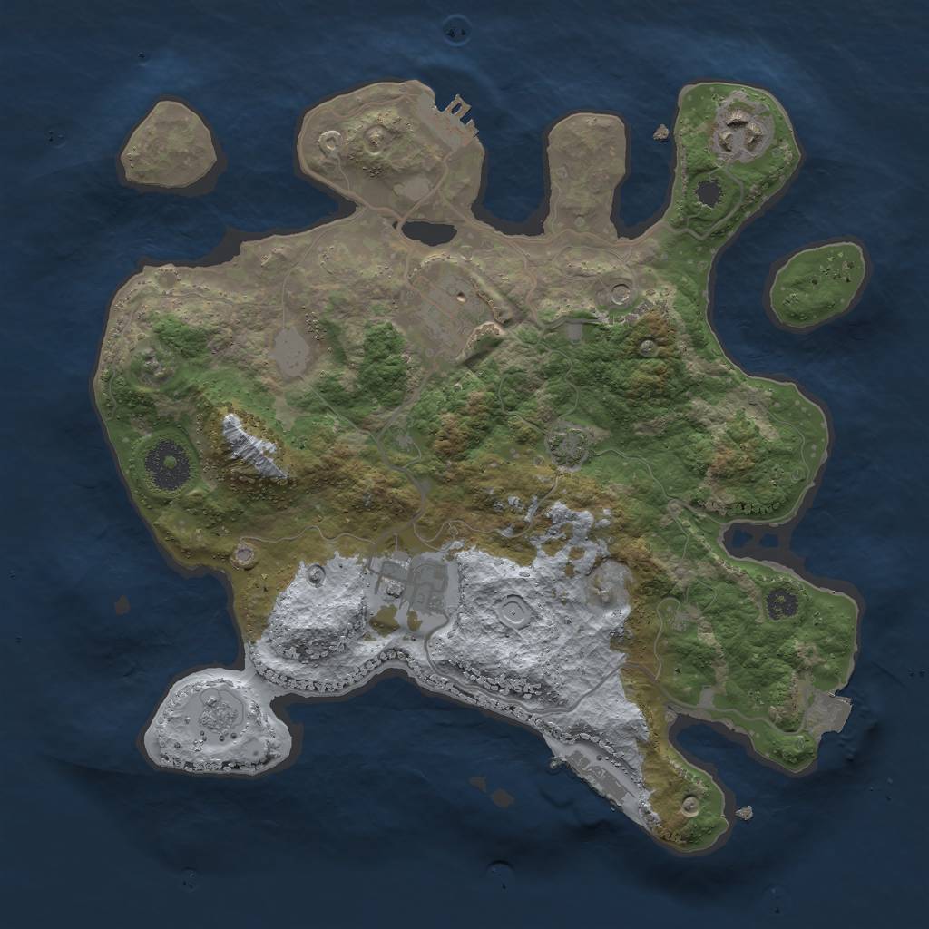 Rust Map: Procedural Map, Size: 3000, Seed: 1800209014, 11 Monuments