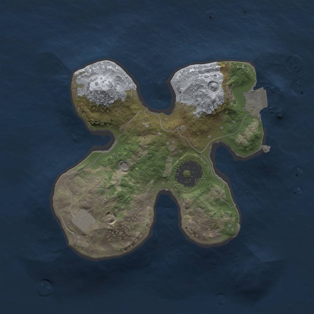 Rust Map: Procedural Map, Size: 1800, Seed: 596134791, 3 Monuments