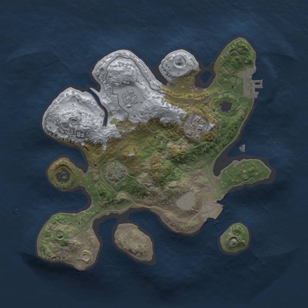 Rust Map: Procedural Map, Size: 2222, Seed: 12333, 7 Monuments