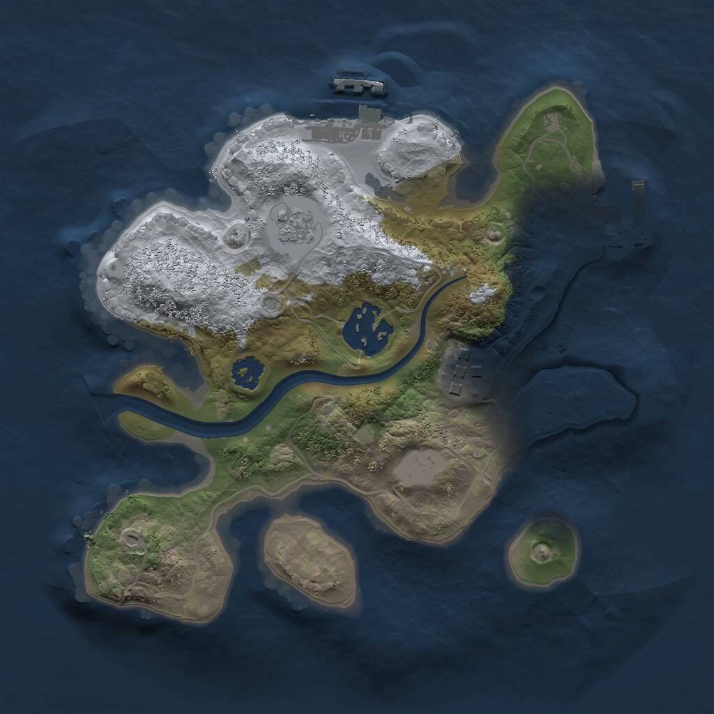 Rust Map: Procedural Map, Size: 2222, Seed: 12333, 6 Monuments
