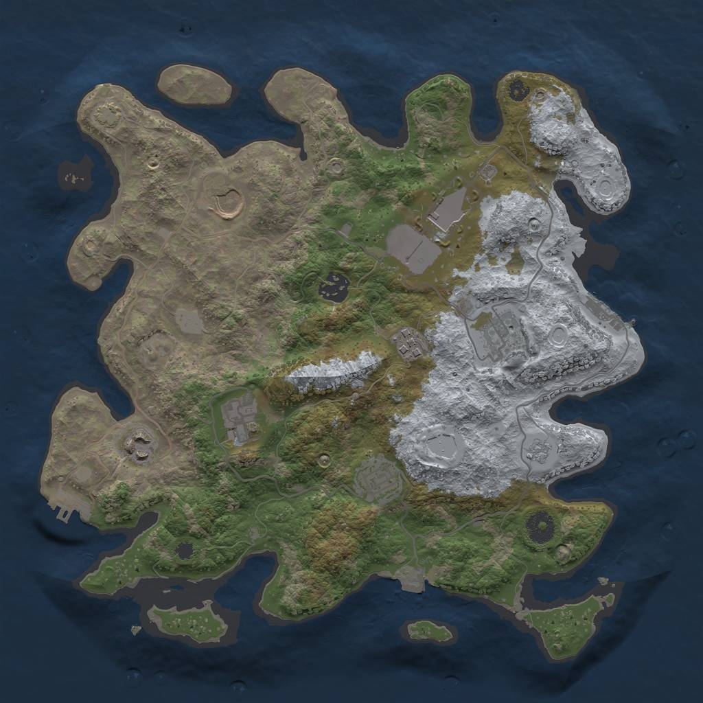 Rust Map: Procedural Map, Size: 3500, Seed: 1568773371, 15 Monuments