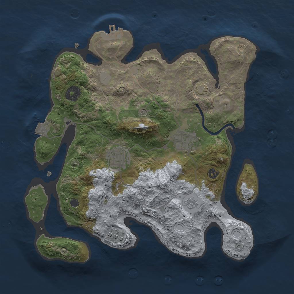 Rust Map: Procedural Map, Size: 2850, Seed: 709335477, 10 Monuments