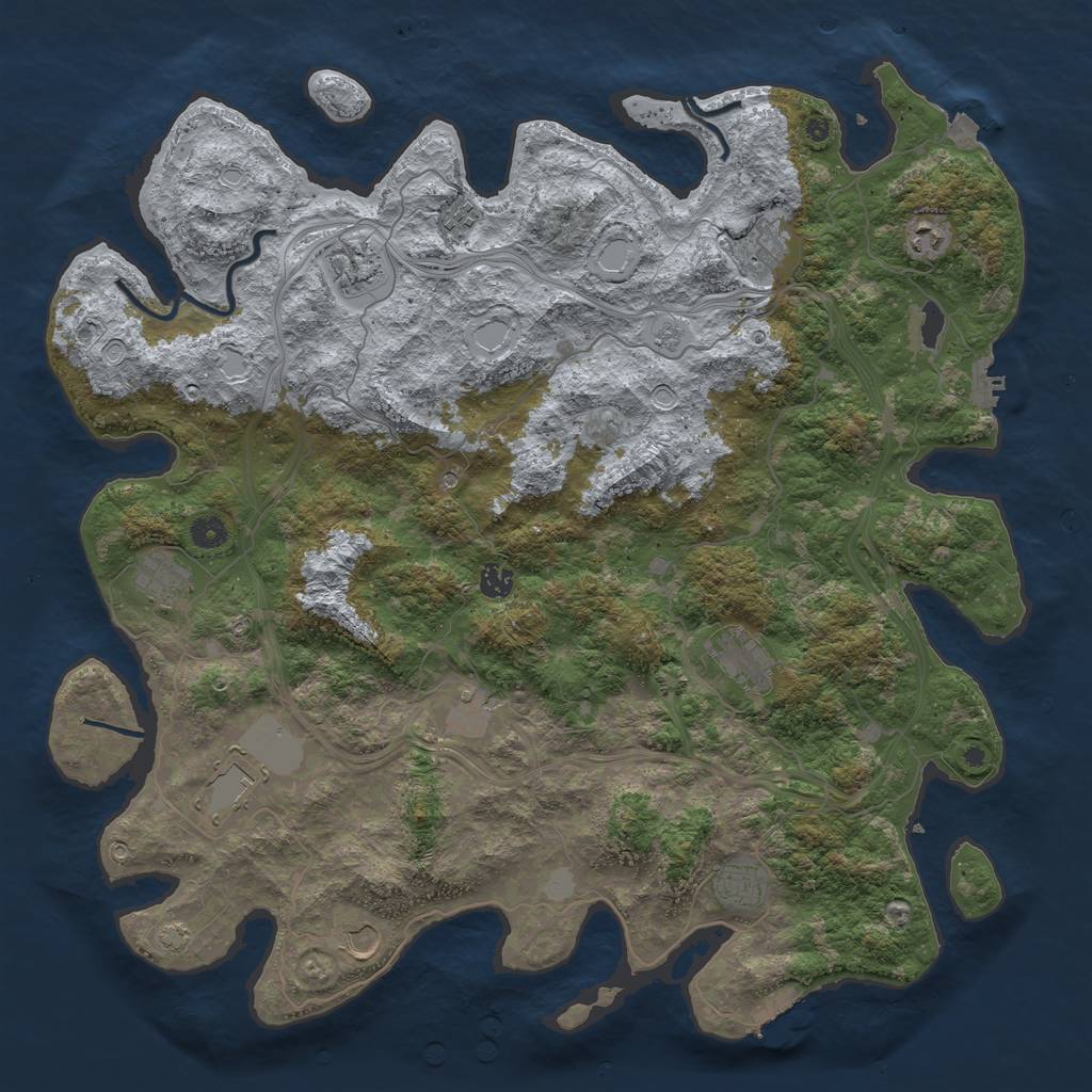 Rust Map: Procedural Map, Size: 4700, Seed: 1596487518, 19 Monuments