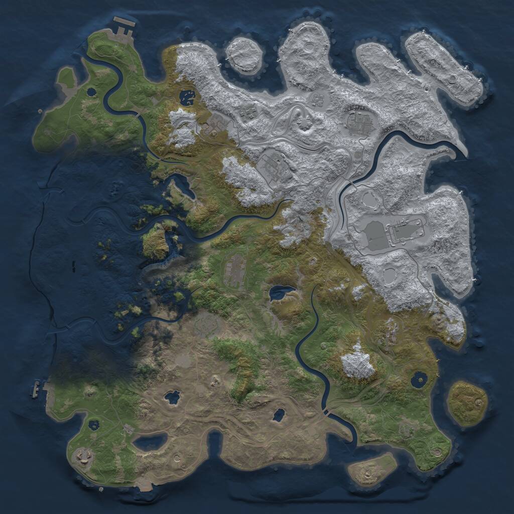 Rust Map: Procedural Map, Size: 4700, Seed: 1860156200, 16 Monuments