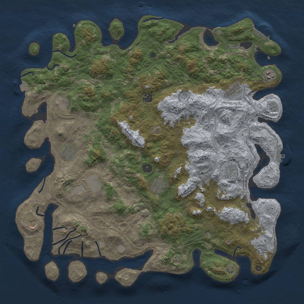 Rust Map: Procedural Map, Size: 4800, Seed: 689576225, 19 Monuments