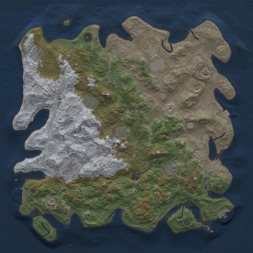 Rust Map: Procedural Map, Size: 4500, Seed: 632694987, 19 Monuments