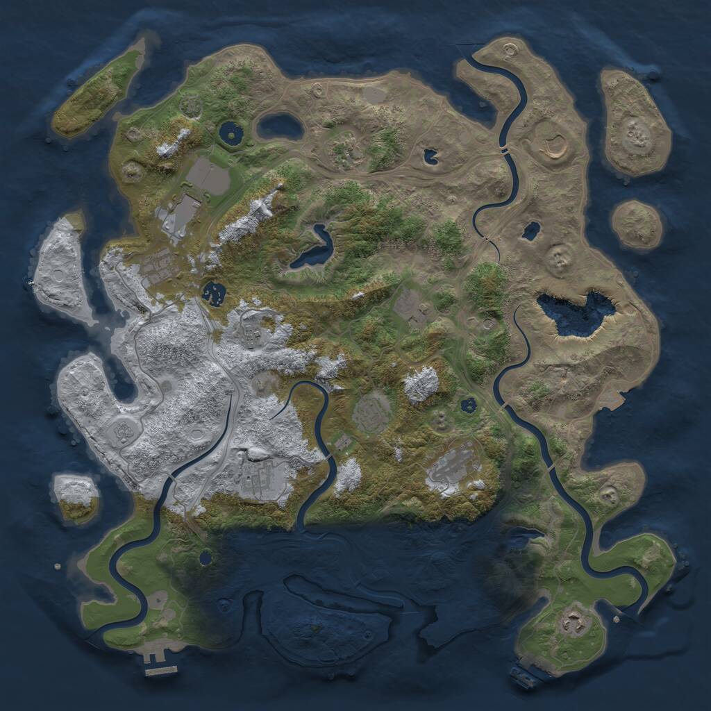 Rust Map: Procedural Map, Size: 4500, Seed: 510221316, 17 Monuments