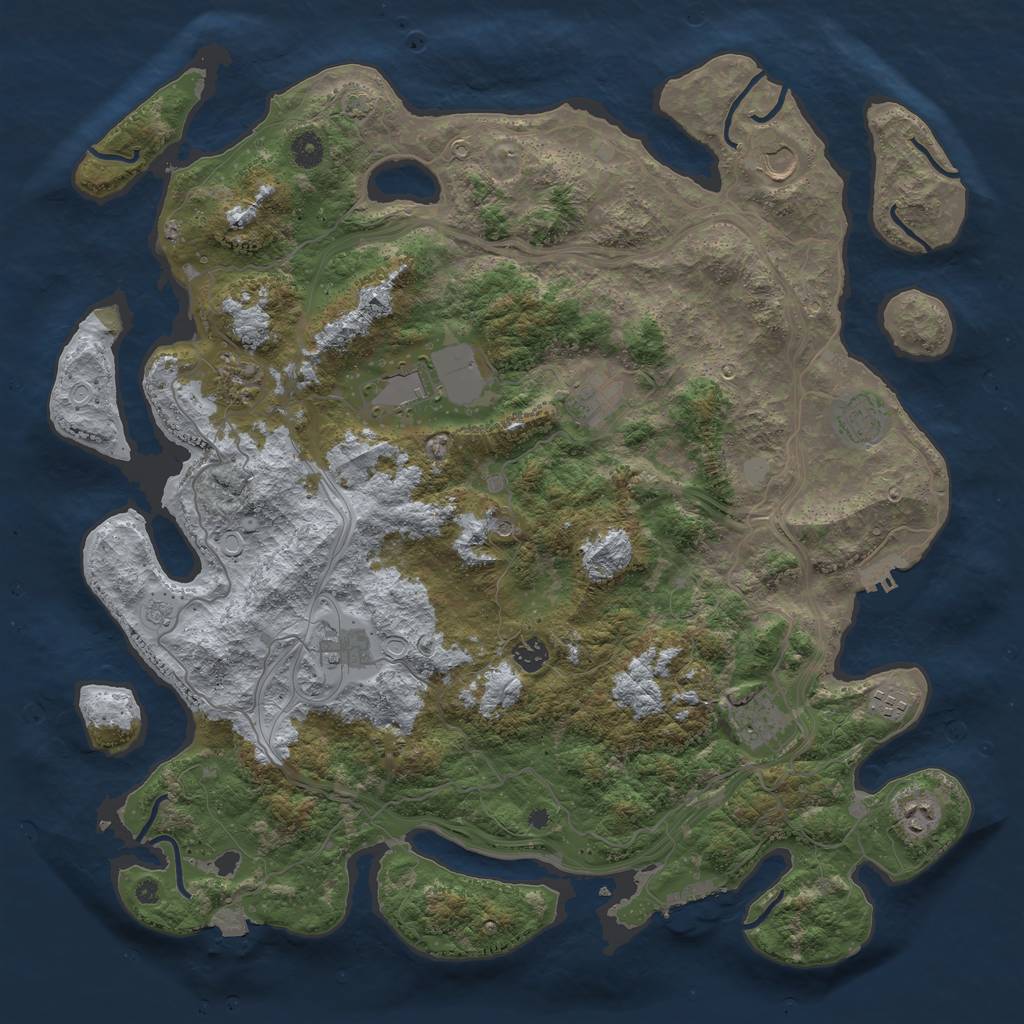 Rust Map: Procedural Map, Size: 4500, Seed: 510221316, 18 Monuments