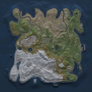 Thumbnail Rust Map: Procedural Map, Size: 3500, Seed: 1787942177, 12 Monuments