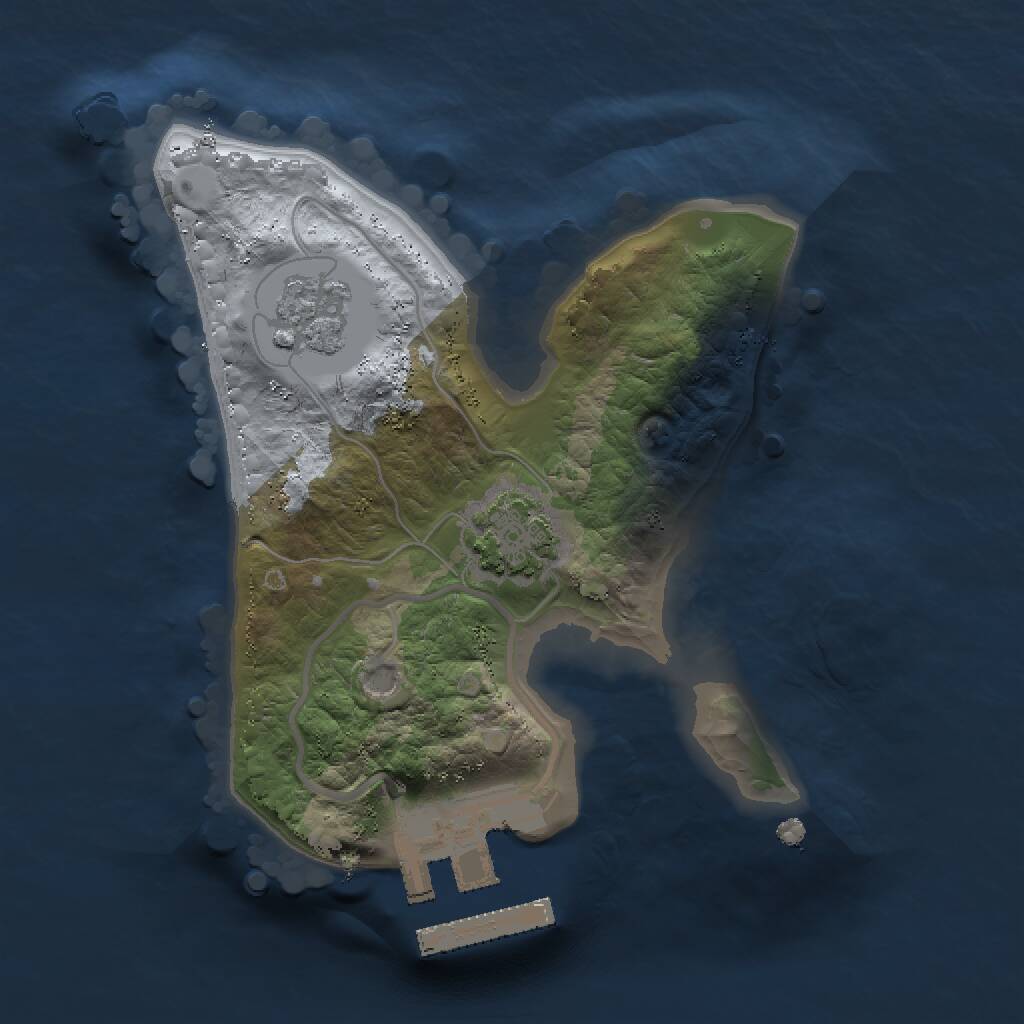 Rust Map: Procedural Map, Size: 1500, Seed: 207443649, 4 Monuments