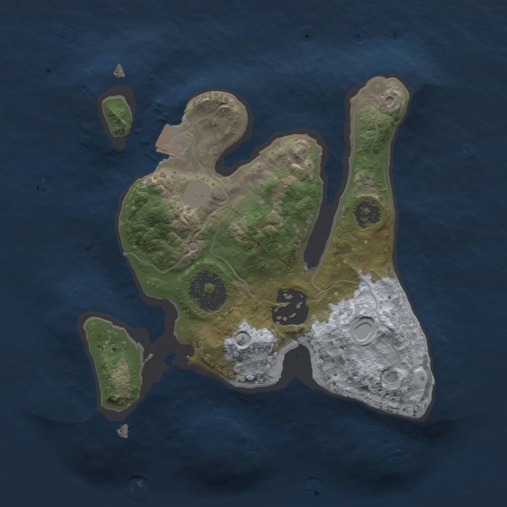 Rust Map: Procedural Map, Size: 2000, Seed: 45325, 4 Monuments