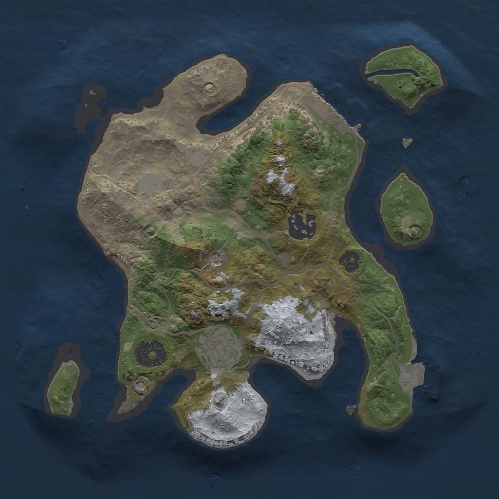 Rust Map: Procedural Map, Size: 2500, Seed: 1183125321, 7 Monuments